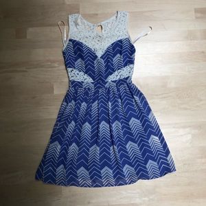 Delia’s purple and white lace dress